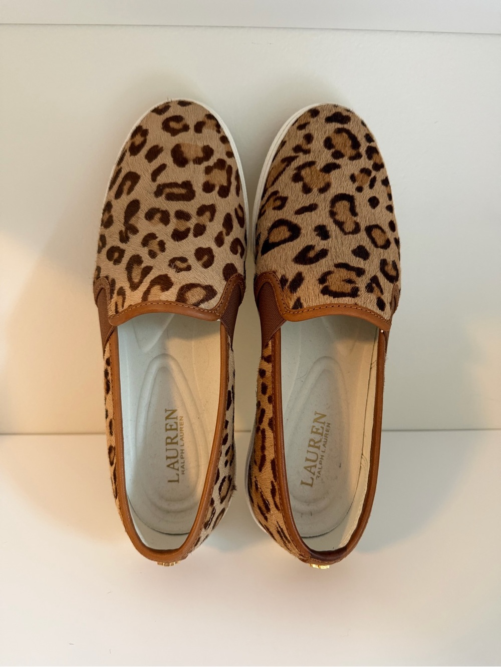 Lauren Ralph Lauren Jinny Leopard Print Slip-On Sneakers - Size 8.5